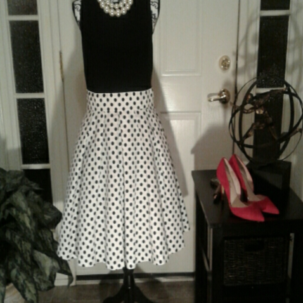 Black and white polka dot dress